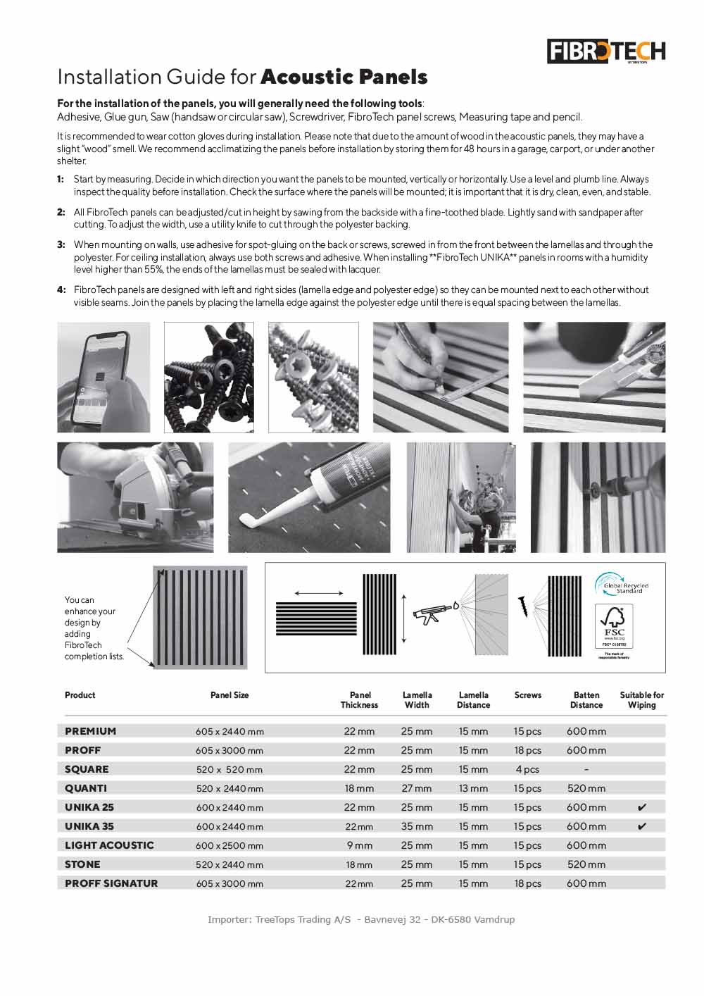 Panels Installations guide